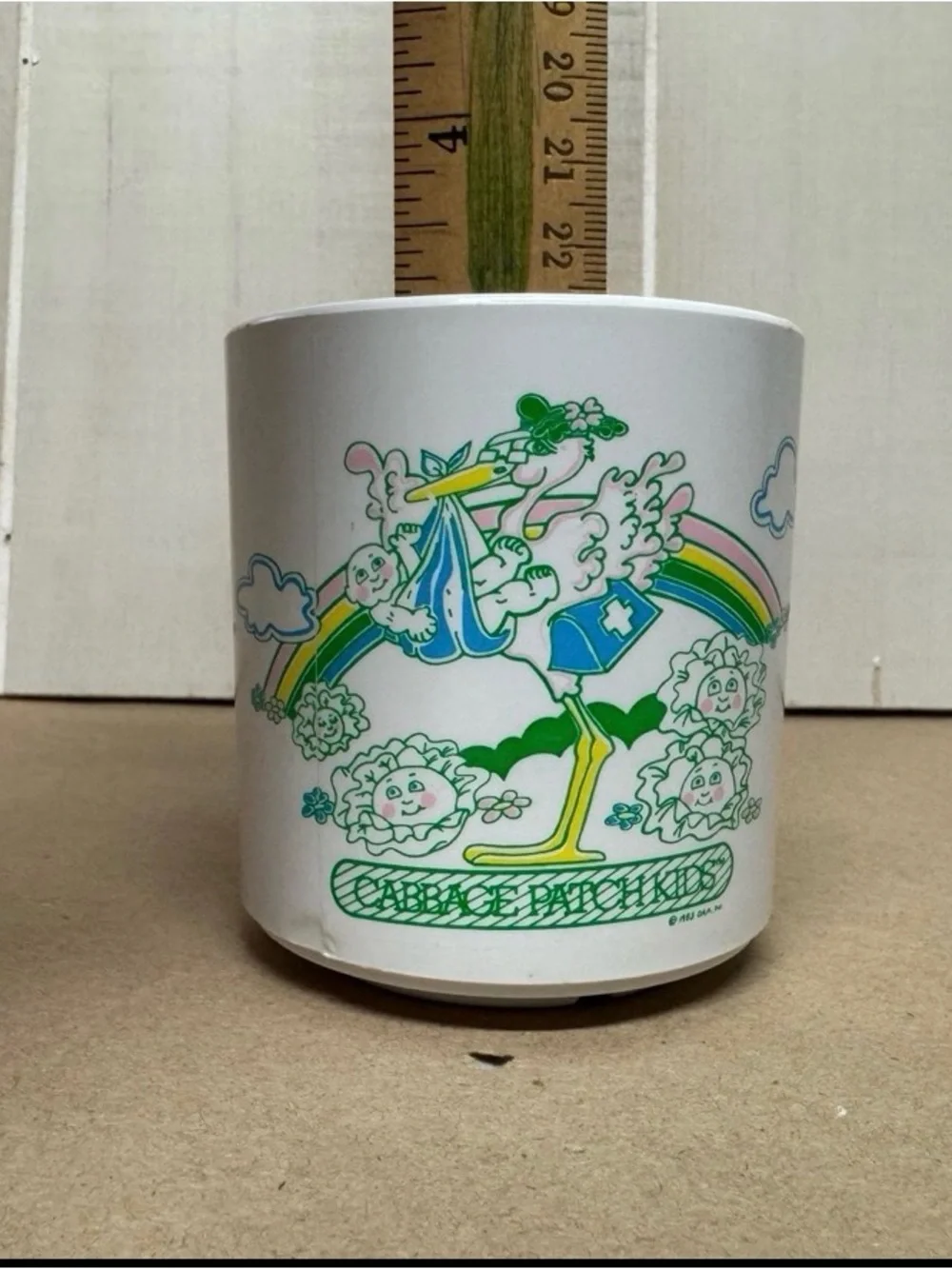 Vintage Cabbage Patch Kids Mug Melamine Mug 1983 Rainbow Stork